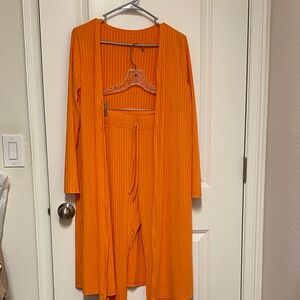 Orange 2pc Cardigan & Joggers